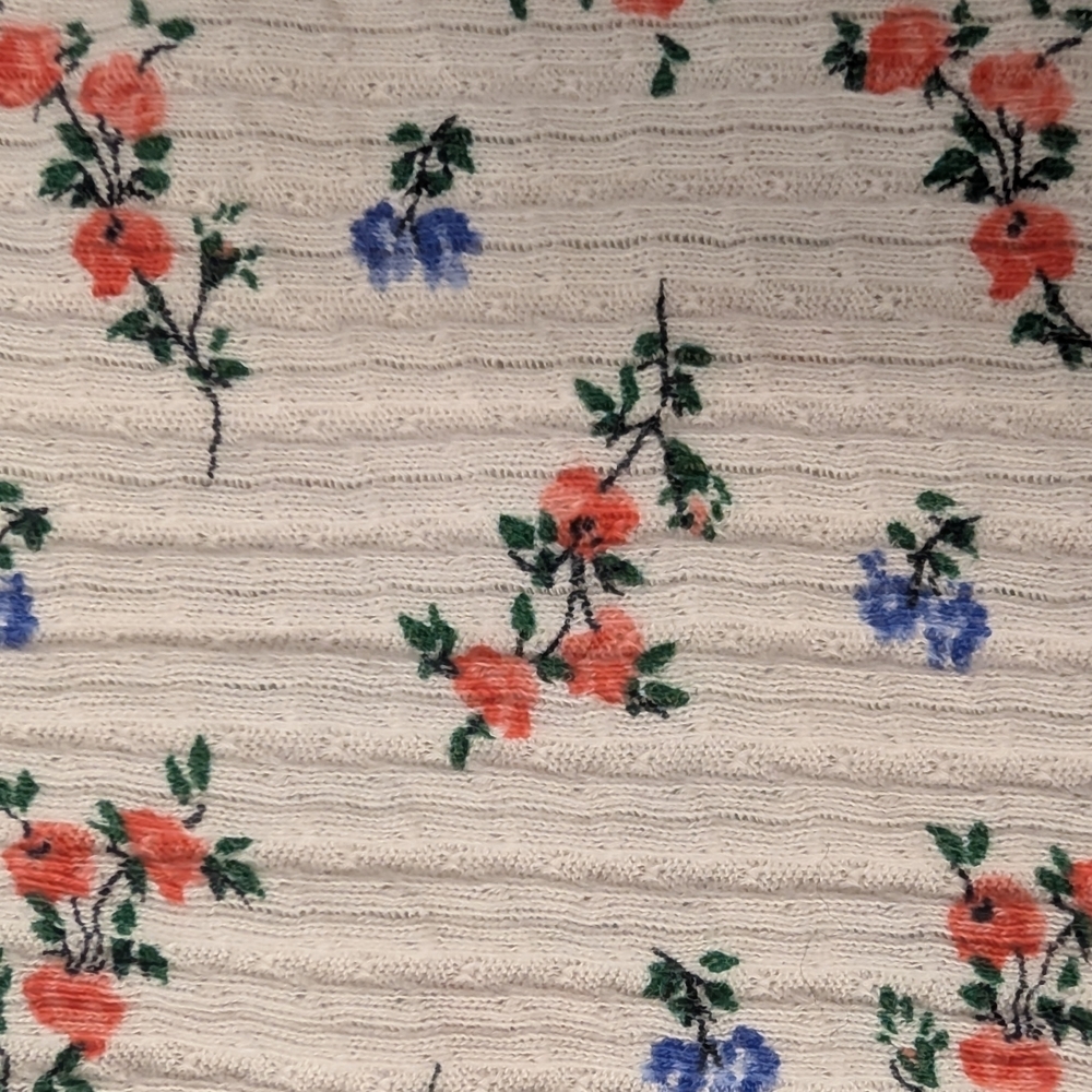 Floral Ribbed Knit Top - Picture 2 of 7